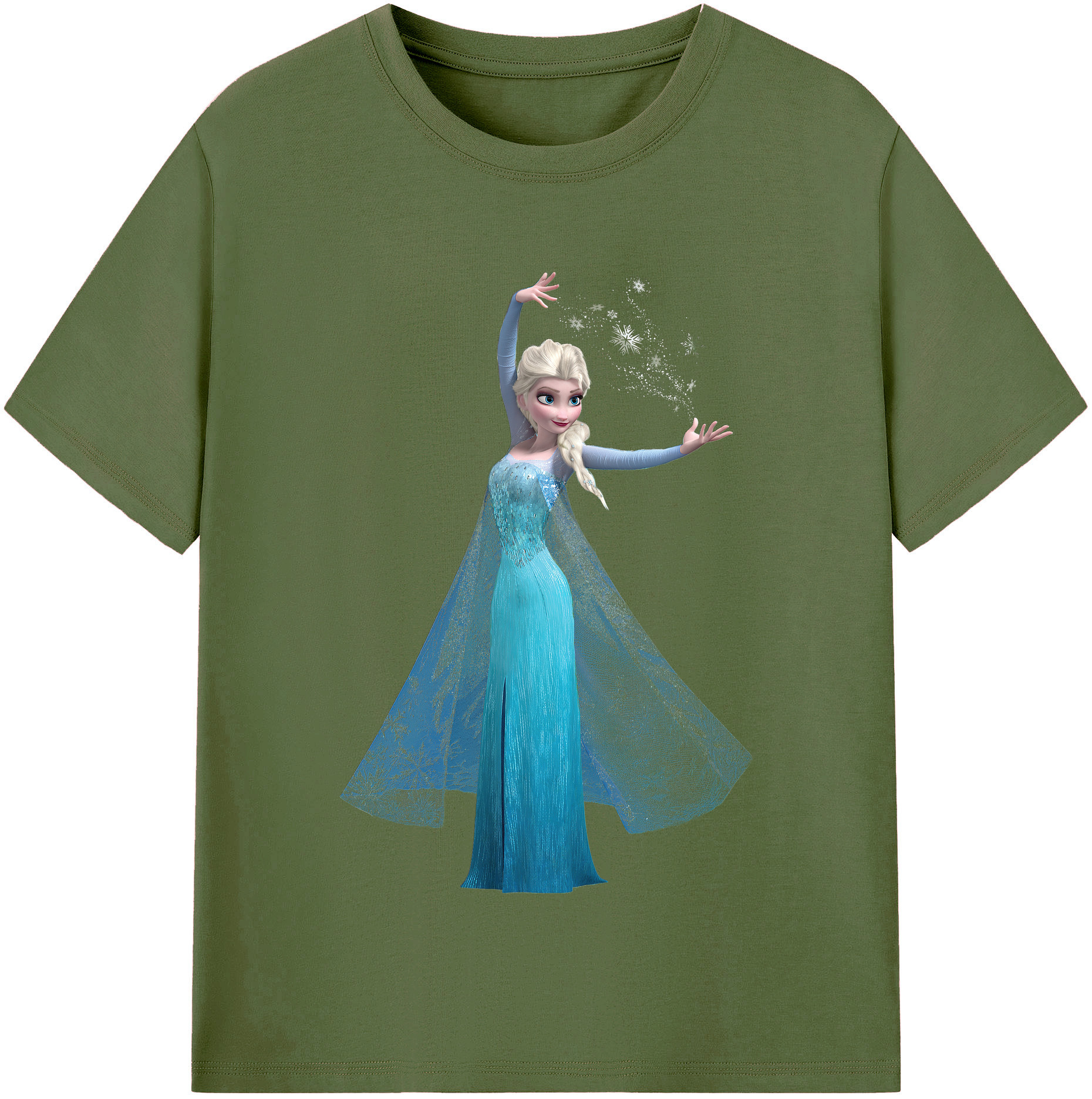 （画像用） アナと雪の女王 アンナ エルサ Frozen Anna Elsa 綿100％半袖Tシャツ（フロントプリント）